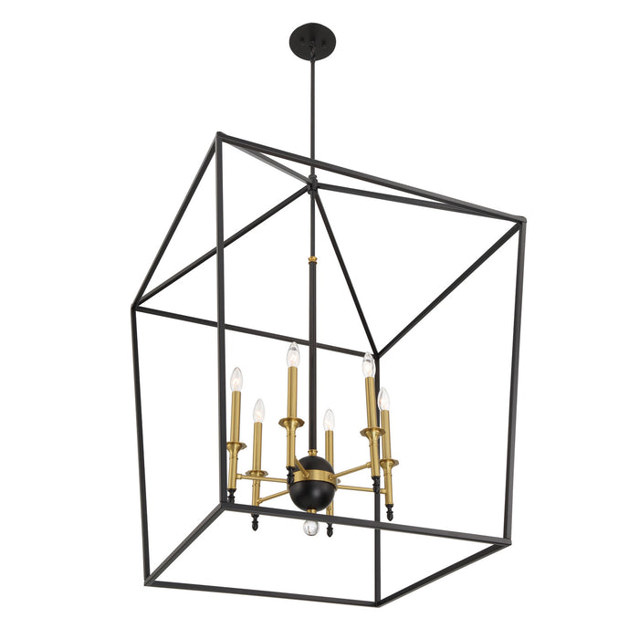 Minka-Lavery - 2106-726 - Six Light Pendant - Townhall - Coal And Soft Brass