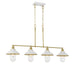 Minka-Lavery - 5137-799 - Four Light Island Pendant - Downtown Edison - White And Soft Brass