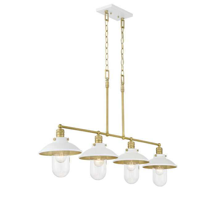 Minka-Lavery - 5137-799 - Four Light Island Pendant - Downtown Edison - White And Soft Brass
