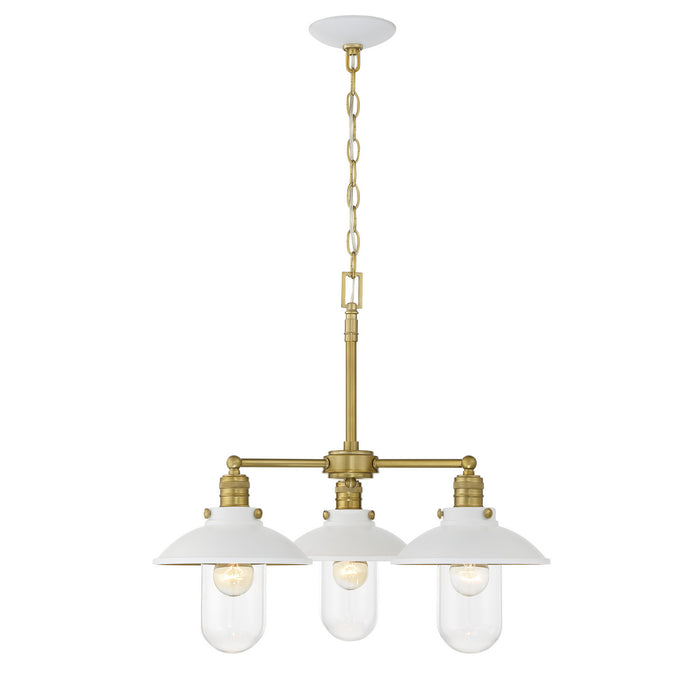 Minka-Lavery - 5138-799 - Three Light Chandelier - Downtown Edison - White And Soft Brass