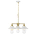 Minka-Lavery - 5138-799 - Three Light Chandelier - Downtown Edison - White And Soft Brass