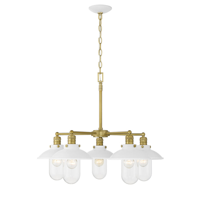 Minka-Lavery - 5139-799 - Five Light Chandelier - Downtown Edison - White And Soft Brass