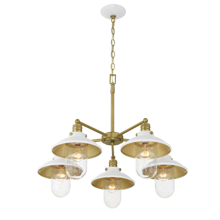 Minka-Lavery - 5139-799 - Five Light Chandelier - Downtown Edison - White And Soft Brass