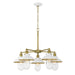 Minka-Lavery - 5139-799 - Five Light Chandelier - Downtown Edison - White And Soft Brass
