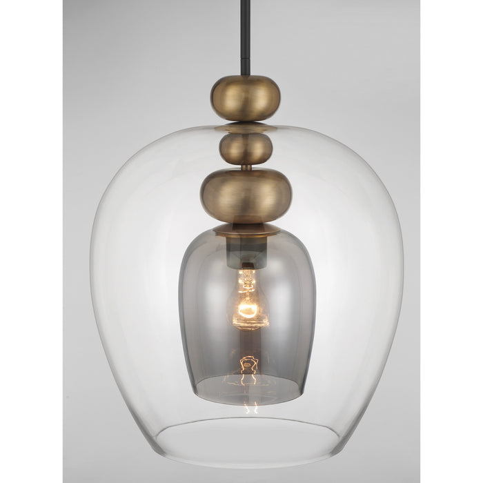Metropolitan - N6661-865 - One Light Pendant - Amesbury - Coal And Oxidized Aged Brass