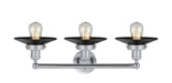 Innovations - 616-3W-PC-M6-BK - Three Light Bath Vanity - Franklin Restoration - Polished Chrome