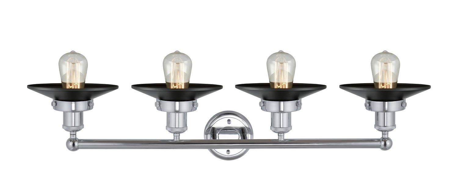 Innovations - 616-4W-PC-M6-BK - Four Light Bath Vanity - Franklin Restoration - Polished Chrome