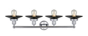 Innovations - 616-4W-PC-M6-BK - Four Light Bath Vanity - Franklin Restoration - Polished Chrome