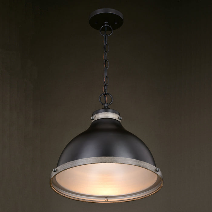 Vaxcel - P0368 - One Light Pendant - Sheffield - New Bronze and Distressed Ash with Light Silver Inner