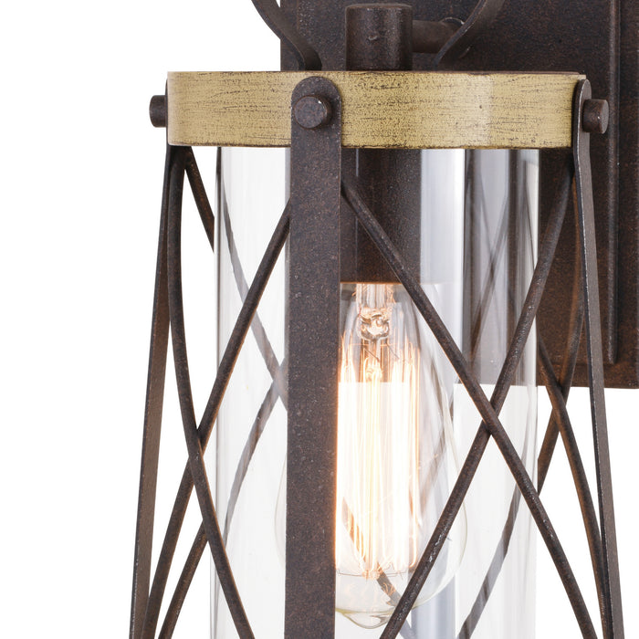 Vaxcel - T0631 - One Light Outdoor Wall Mount - Harwood - Oxidized Iron and Burnished Elm