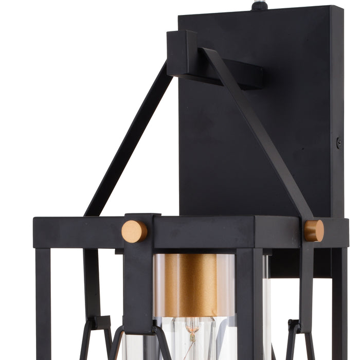 Vaxcel - T0635 - One Light Outdoor Wal Mount - Evanston - Matte Black and Light Gold