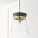 Capital Lighting - 347311KR - One Light Pendant - Finn - Black Stain and Matte Brass