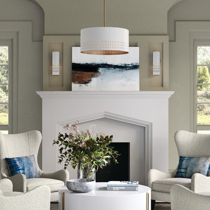 Capital Lighting - 350233AW - Three Light Pendant - Dash - Aged Brass and White