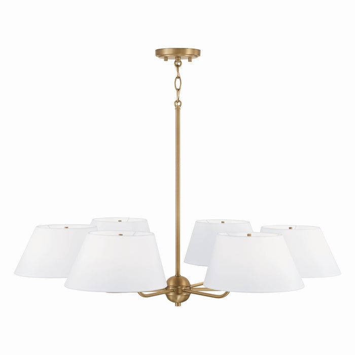 Capital Lighting - 450461AD - Six Light Chandelier - Welsley - Aged Brass