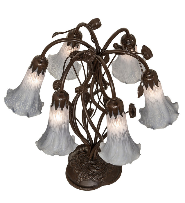 Meyda Tiffany - 255813 - Six Light Table Lamp - Gray - Mahogany Bronze