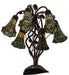 Meyda Tiffany - 255817 - Six Light Table Lamp - Stained Glass Pond Lily - Mahogany Bronze