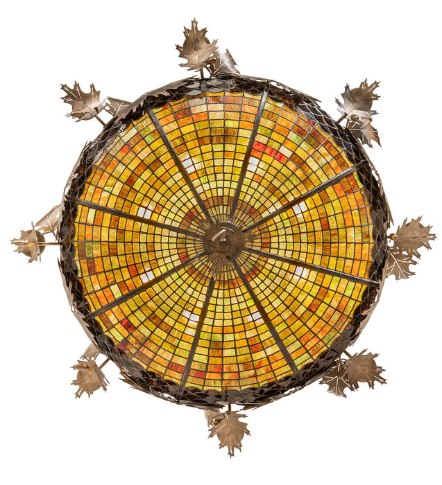 Meyda Tiffany - 258340 - 16 Light Semi-Flushmount - Acorn & Oak Leaf - Antique Copper
