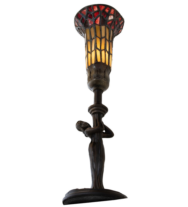Meyda Tiffany - 259393 - One Light Accent Lamp - Stained Glass Pond Lily - Mahogany Bronze