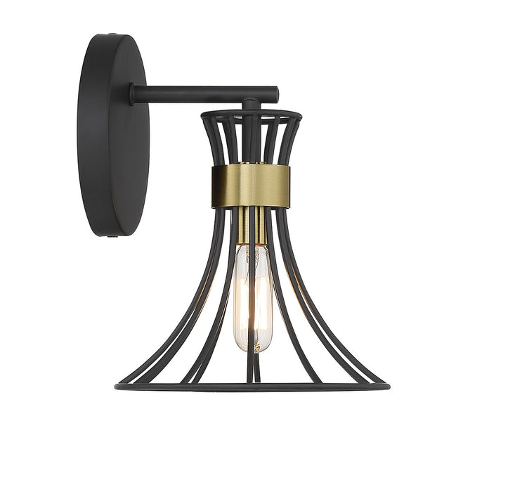 Savoy House - 9-6080-1-143 - One Light Wall Sconce - Breur - Matte Black with Warm Brass