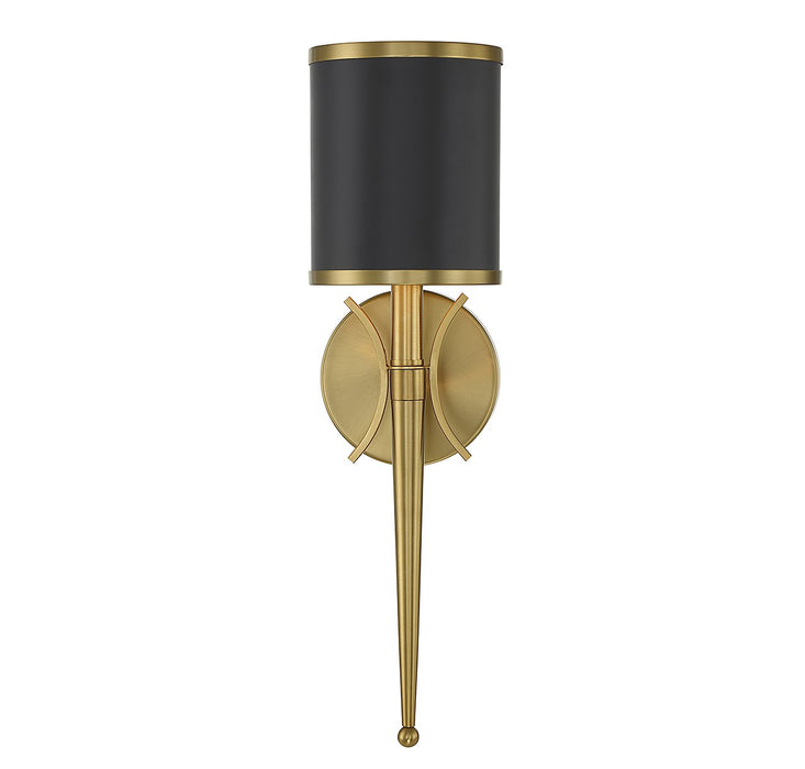 Savoy House - 9-9944-1-143 - One Light Wall Sconce - Quincy - Matte Black with Warm Brass