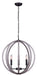 Canarm - IPL673B04BKD20 - Four Light Pendant - Armelle - Black/Grey/Faux Wood