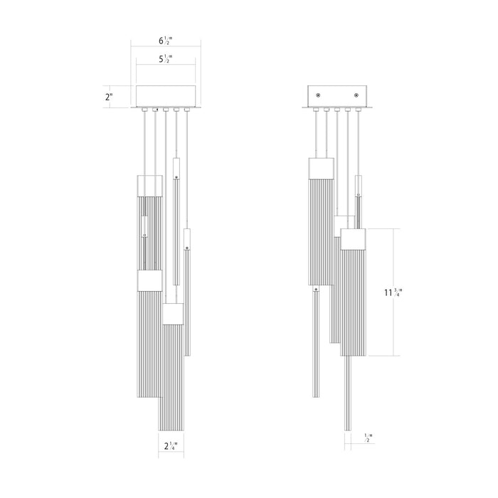 Sonneman - 3095.01 - LED Pendant - V Panels - Polished Chrome