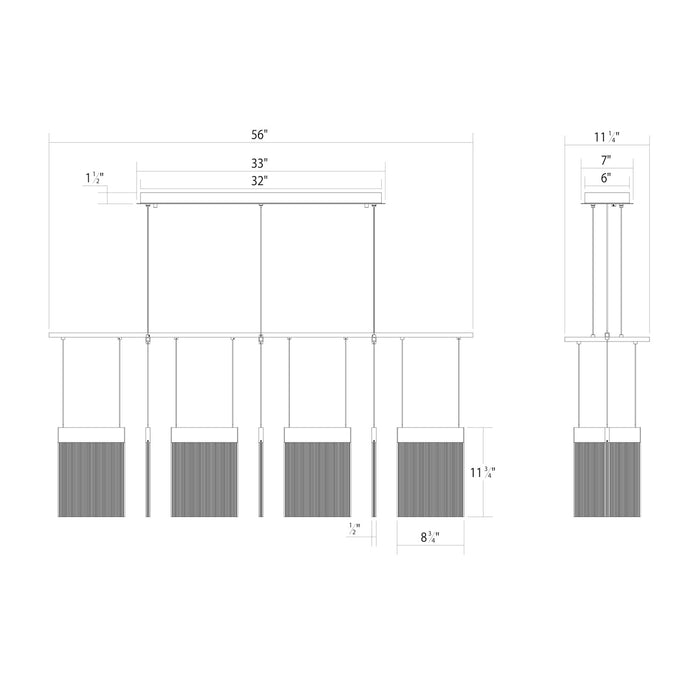 Sonneman - 3096.01 - LED Pendant - V Panels - Polished Chrome