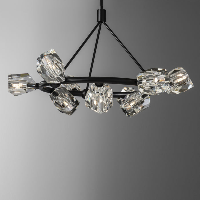 Hubbardton Forge - 131067-SKT-MULT-10-CR - Nine Light Pendant - Gatsby - Black