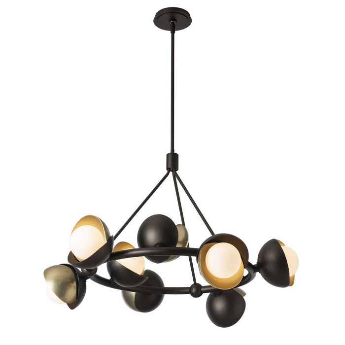 Hubbardton Forge - 131068-SKT-MULT-14-86-GG0711 - Nine Light Pendant - Brooklyn - Oil Rubbed Bronze