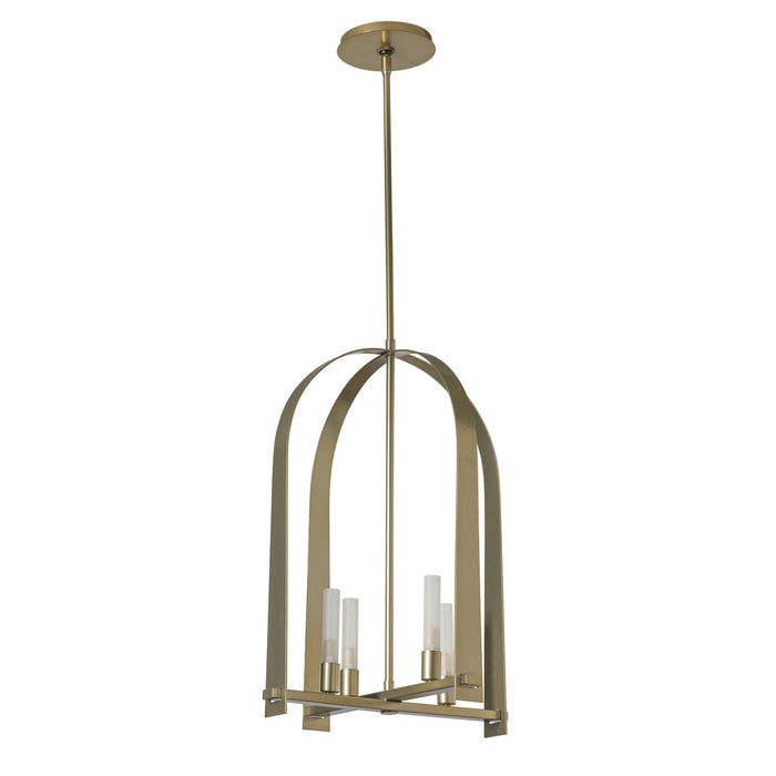 Hubbardton Forge - 131070-SKT-MULT-86-FD0462 - Four Light Pendant - Triomphe - Modern Brass