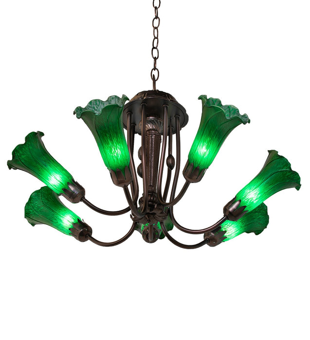 Meyda Tiffany - 251578 - Seven Light Chandelier - Green - Green,Mahogany Bronze