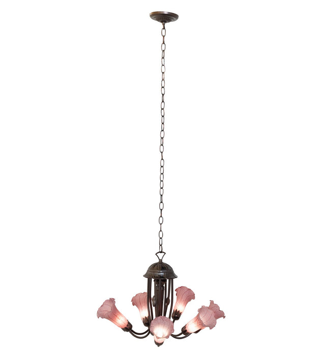 Meyda Tiffany - 251585 - Seven Light Chandelier - Purple - Mahogany Bronze