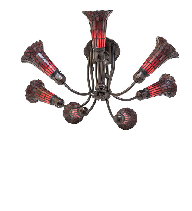 Meyda Tiffany - 251596 - Seven Light Chandelier - Stained Glass Pond Lily - Mahogany Bronze