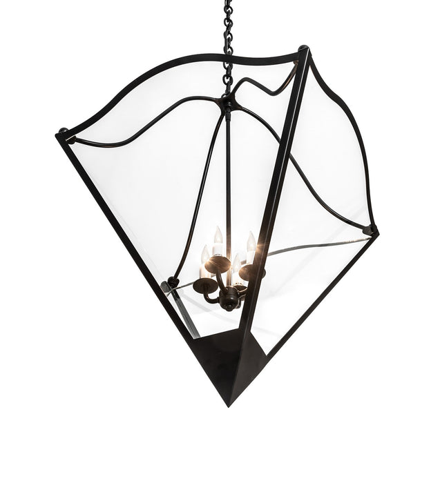 Meyda Tiffany - 255438 - Four Light Pendant - Zale - Blackwash