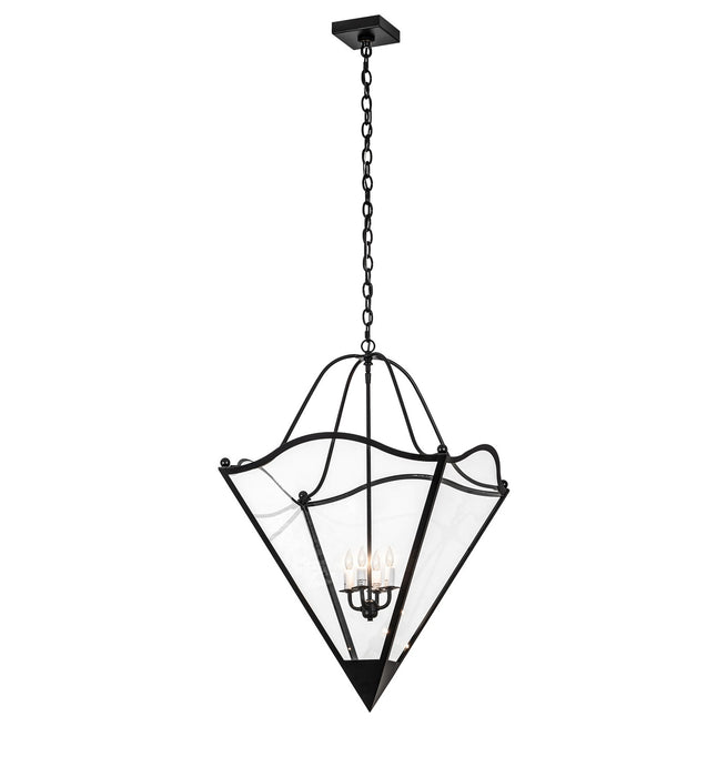 Meyda Tiffany - 255438 - Four Light Pendant - Zale - Blackwash