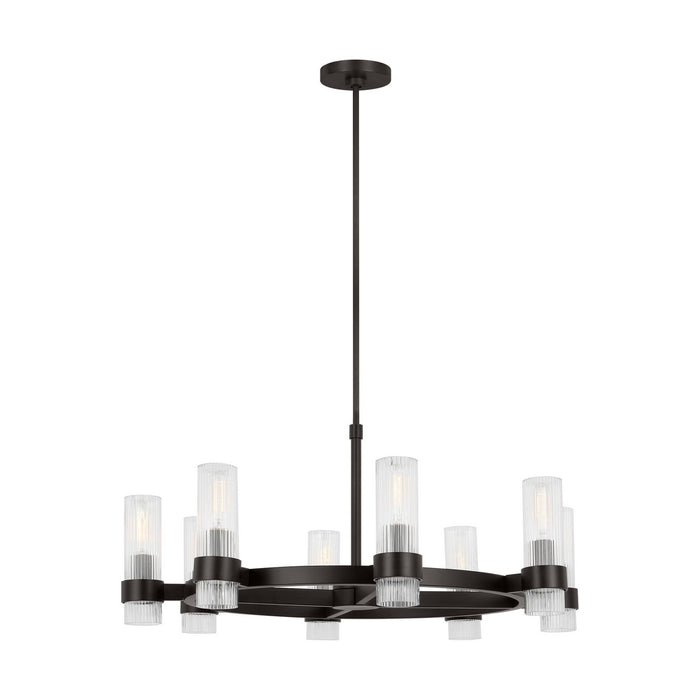 Visual Comfort Studio - CC1378AI - Eight Light Chandelier - Geneva - Aged Iron