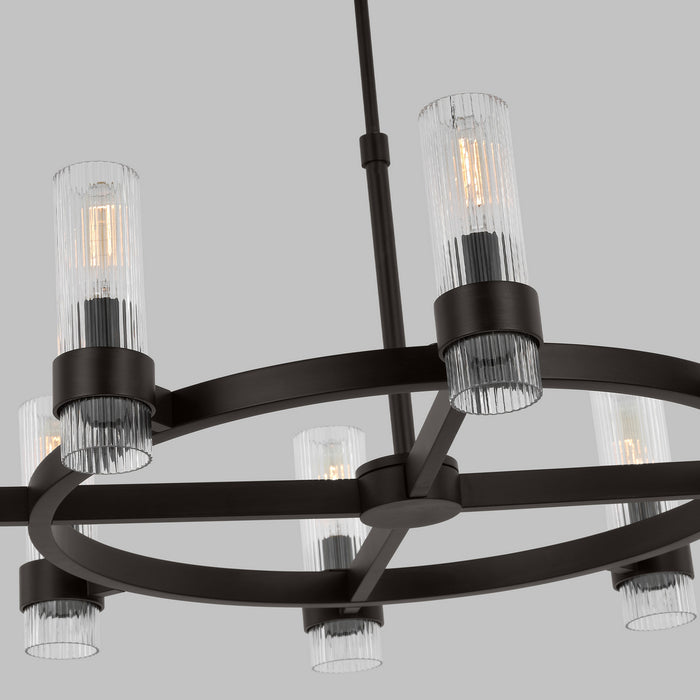Visual Comfort Studio - CC1378AI - Eight Light Chandelier - Geneva - Aged Iron