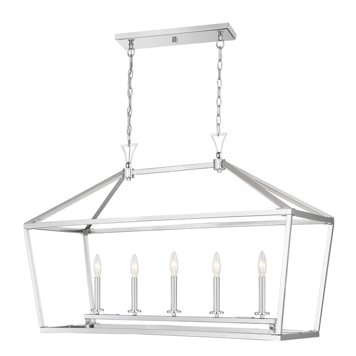 Savoy House - 1-424-5-109 - Five Light Linear Chandelier - Townsend - Polished Nickel