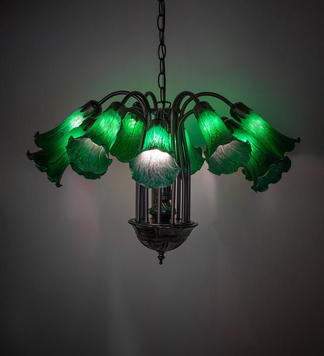 Meyda Tiffany - 14136 - 12 Light Chandelier - Green - Mahogany Bronze