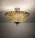Meyda Tiffany - 256191 - Three Light Flush Mount - Tiffany Fishscale - Mahogany Bronze