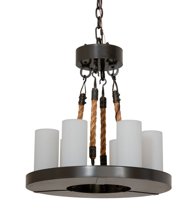 Meyda Tiffany - 258347 - Six Light Chandelier - Loxley - Timeless Bronze