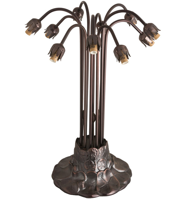 Meyda Tiffany - 261671 - Ten Light Table Lamp - Stained Glass Pond Lily - Mahogany Bronze