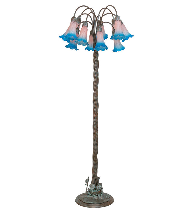 Meyda Tiffany - 262119 - 12 Light Floor Lamp - Pink/Blue - Bronze