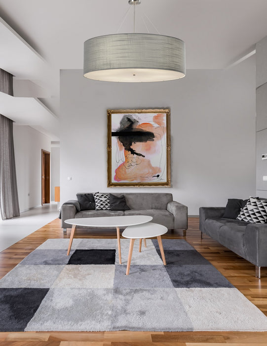 Justice Designs - FAB-9599-GRAY-NCKL - 12 Light Pendant - Textile - Brushed Nickel