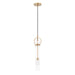 Justice Designs - FSN-4121-CLER-BRSS - LED Pendant - Textile - Brushed Brass