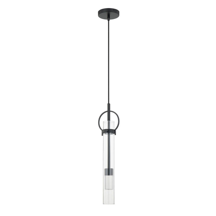 Justice Designs - FSN-4121-CLER-MBLK - LED Pendant - Textile - Matte Black