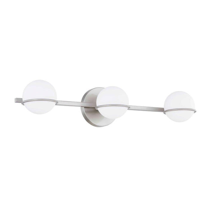 Justice Designs - FSN-4163-OPAL-NCKL - Three Light Bath Bar - Textile - Brushed Nickel