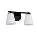 Justice Designs - FSN-8032-OPAL-MBLK - Two Light Bath Bar - Fusion - Matte Black