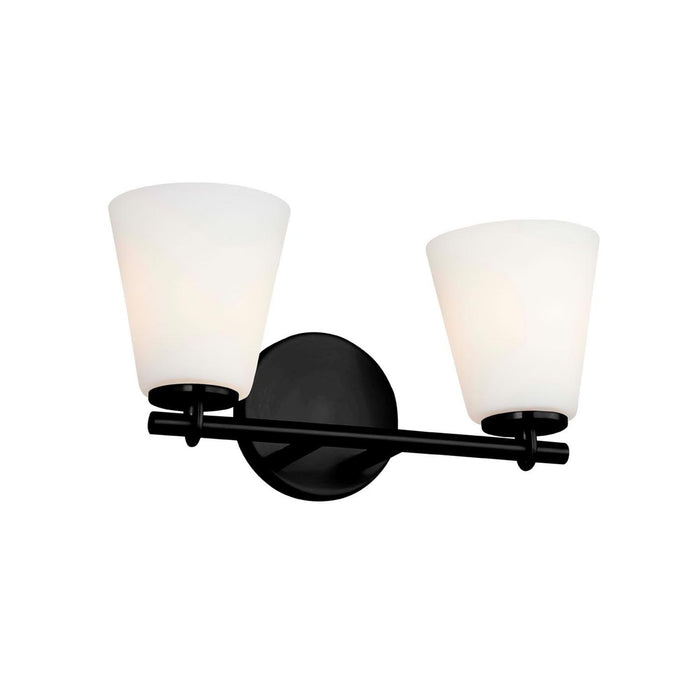 Justice Designs - FSN-8032-OPAL-MBLK - Two Light Bath Bar - Fusion - Matte Black