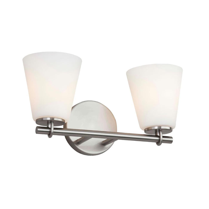 Justice Designs - FSN-8032-OPAL-NCKL - Two Light Bath Bar - Fusion - Brushed Nickel